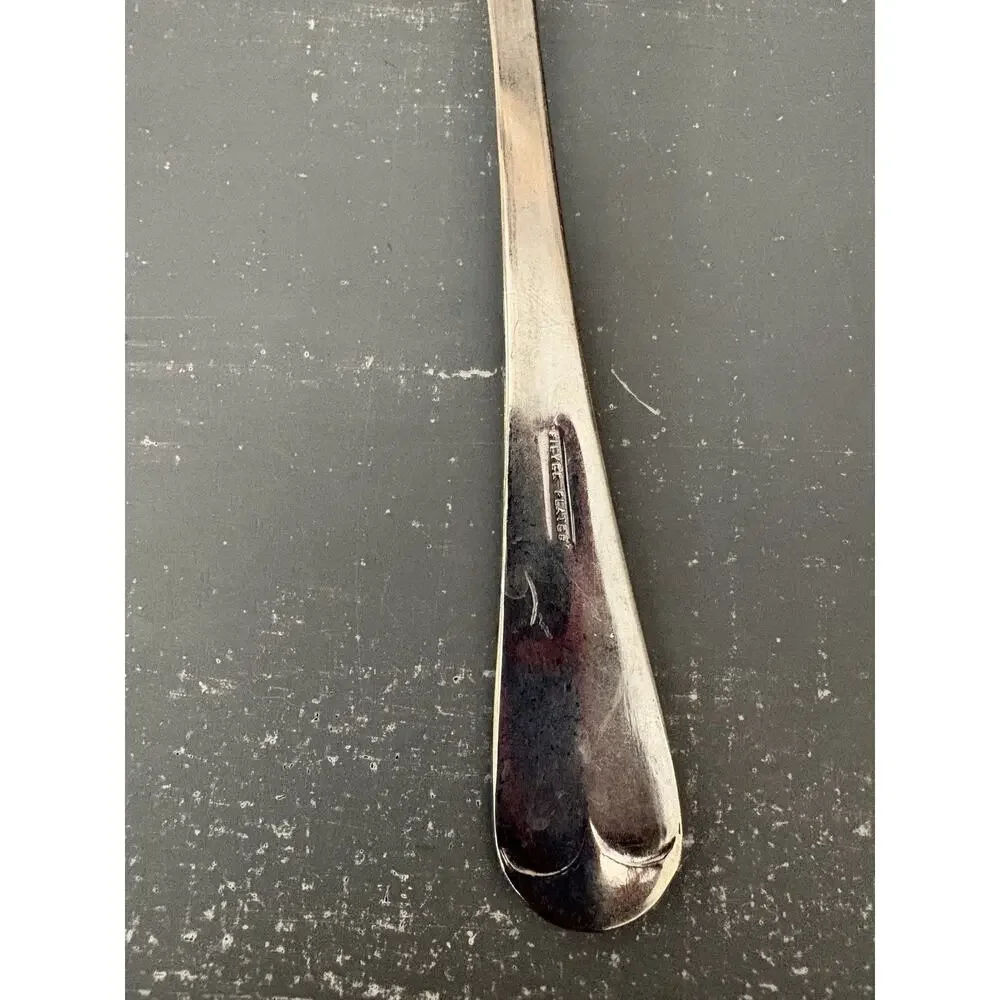Vintage Sheffield England Silver Plated Pierced Serving Spoon Floral 8.5”